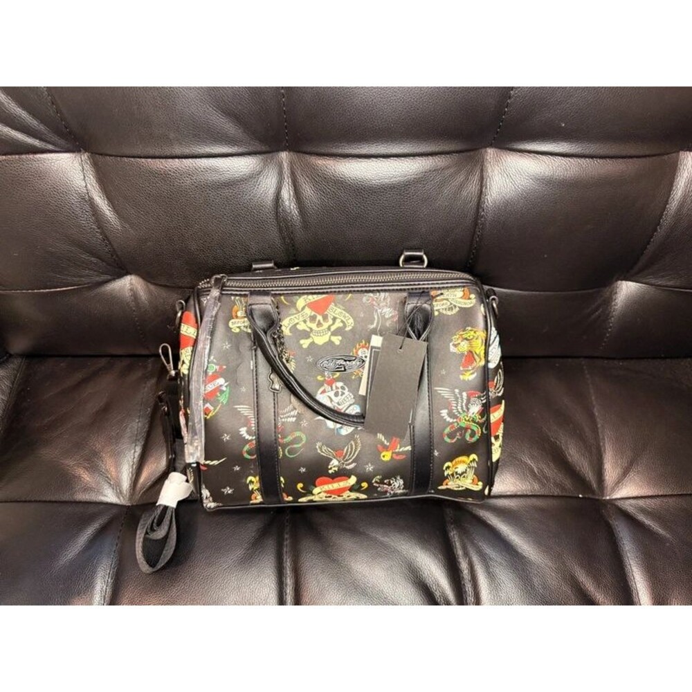 Ed Hardy Tattoo Flash Skull Tiger Satchel Shoulder Bag Y2K NWT